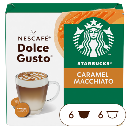 Pack of 12 STARBUCKS&reg; Caramel MacchiatoNESCAF&Eacute;&reg; Dolce Gusto&reg; coffee pods