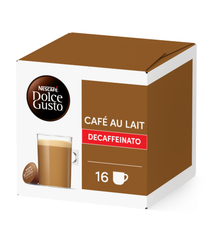 Pack of 16 Caf&eacute; au Lait DecafNESCAF&Eacute;&reg; Dolce Gusto&reg; coffee pods