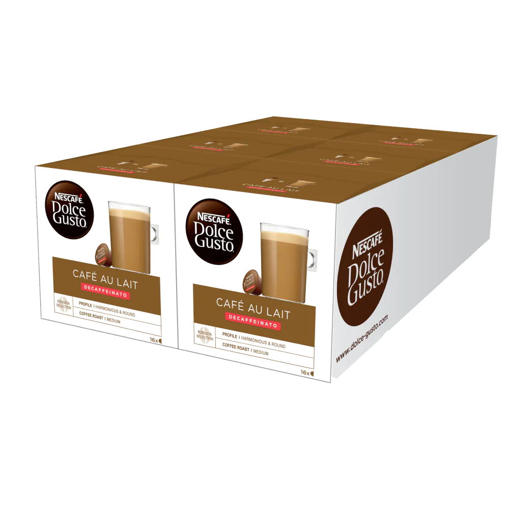 Dolce Gusto Nescafe Coffee Pods, Cafe Au Lait, 16 Count, Pack of 3