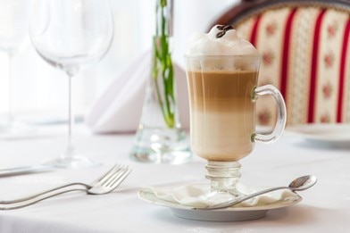 Macchiato in a glass