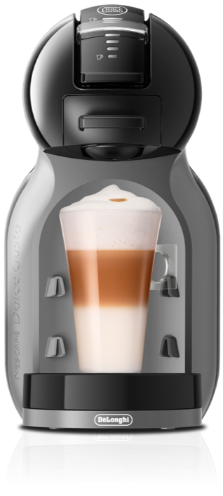 Grey and Black Delonghi coffee machine