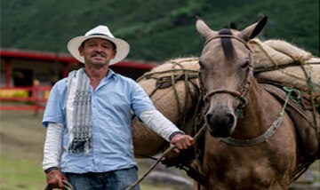 A farmer with his horse