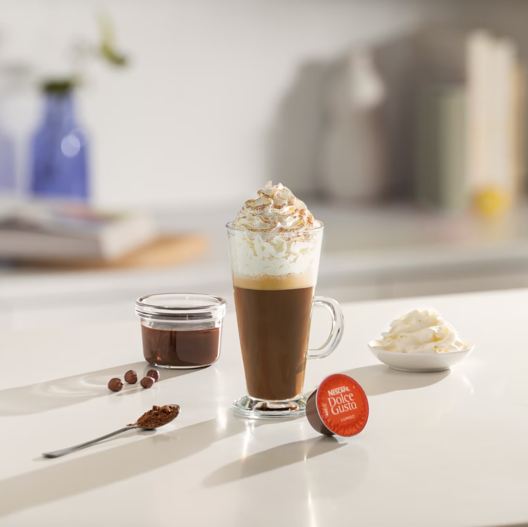 hazelnut café viennois recipe next to ingredients